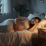mujer embarazada durmiendo cómoda en su cama para mejorar el sueño durante el embarazo
