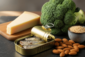 Alimentos ricos en calcio recomendados para la dieta de preeclampsia embarazo.