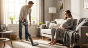 mujer embarazada priorizando su autocuidado