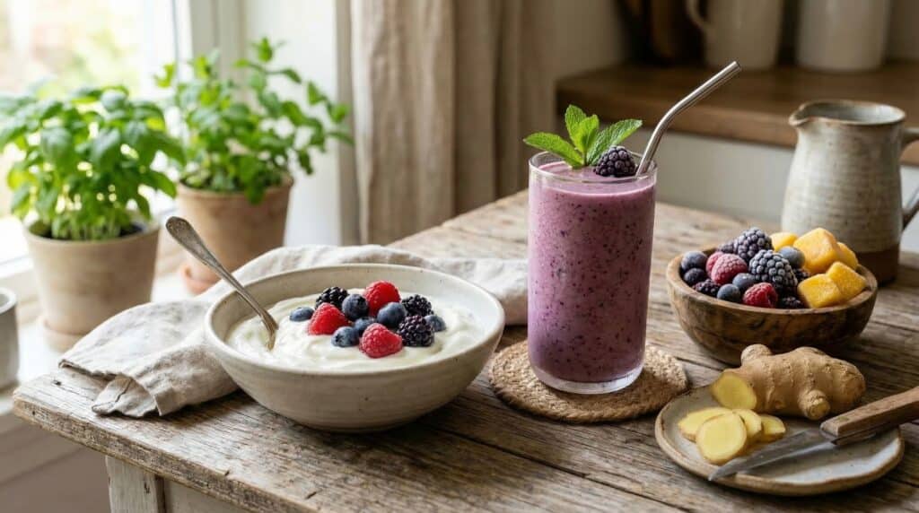 batido de proteína en polvo para el embarazo