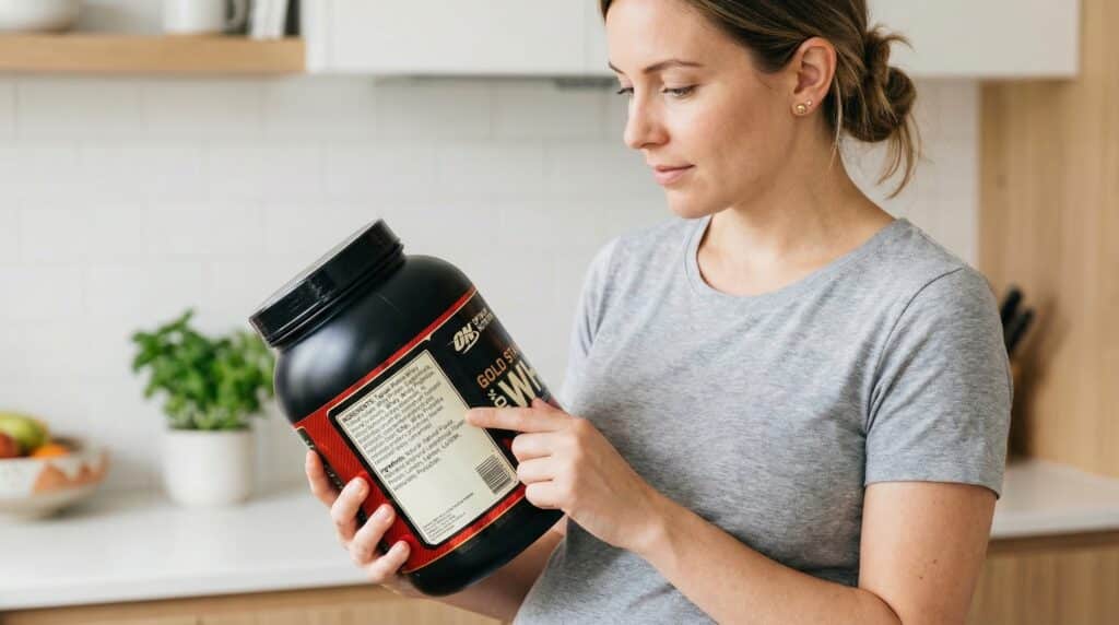 mujer embarazada con dudas sobre la proteína en polvo