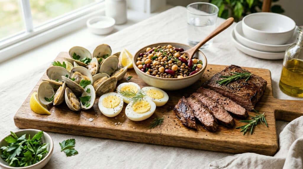 alimentos para preparar el posparto hierro proteína embarazo