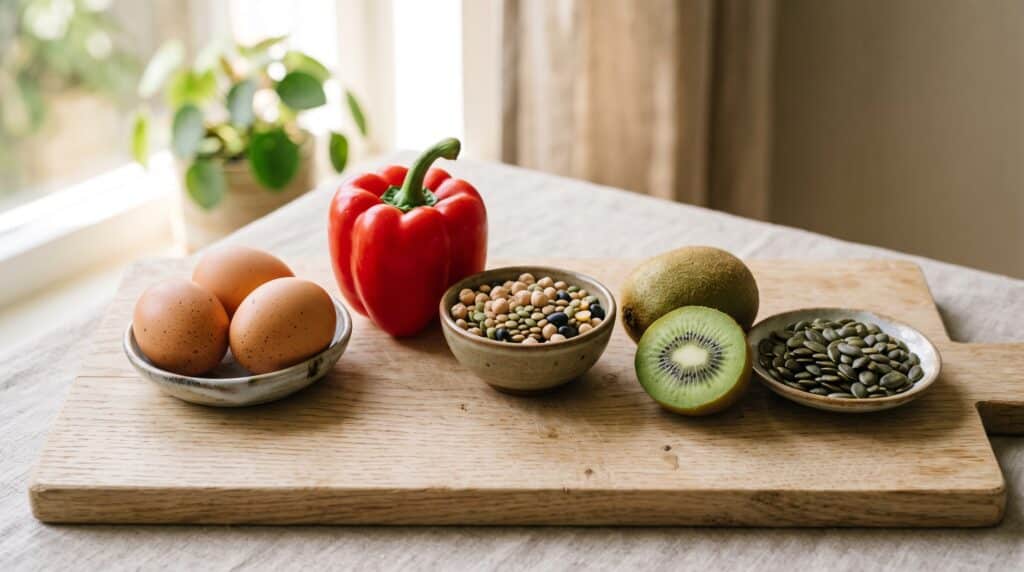 Alimentos ricos en proteína, vitamina C y zinc para la recuperación de las estrías tras el parto