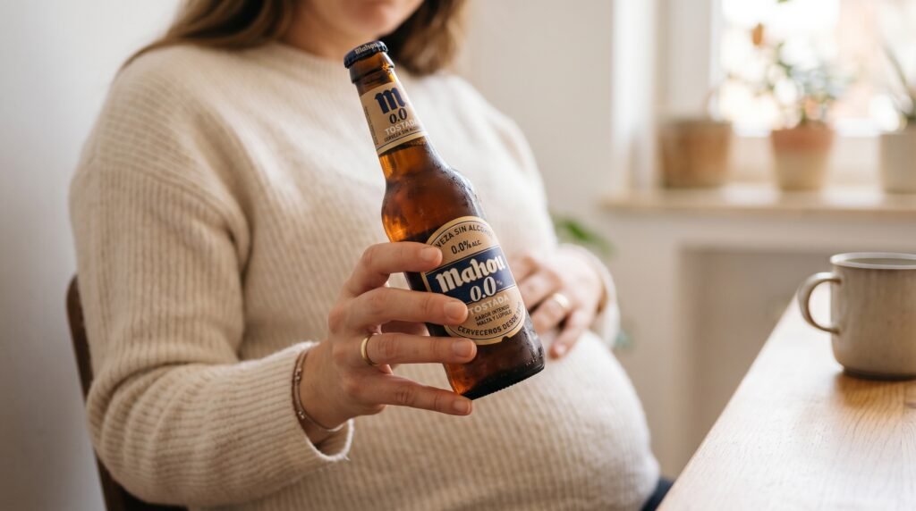 Revisar la etiqueta del botellín para comprobar la graduación durante el embarazo